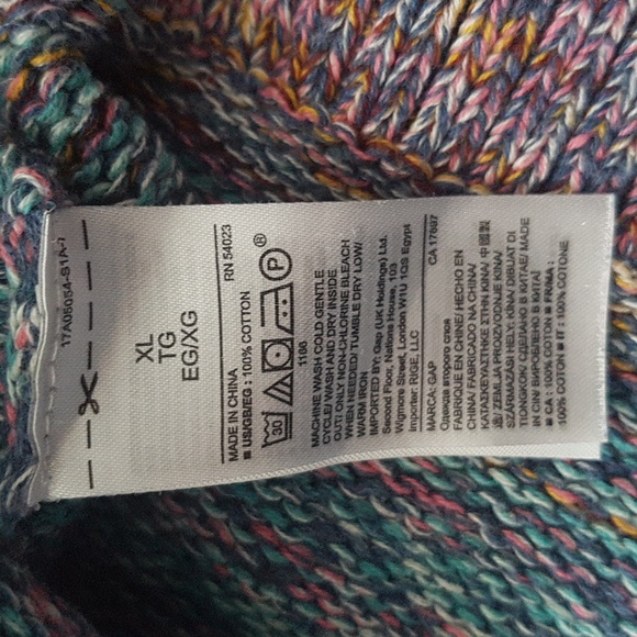 GAP 100% Cotton Women's Marl Knit Boat Neck Sweater Multicolour Size XL - Picture 7 of 15